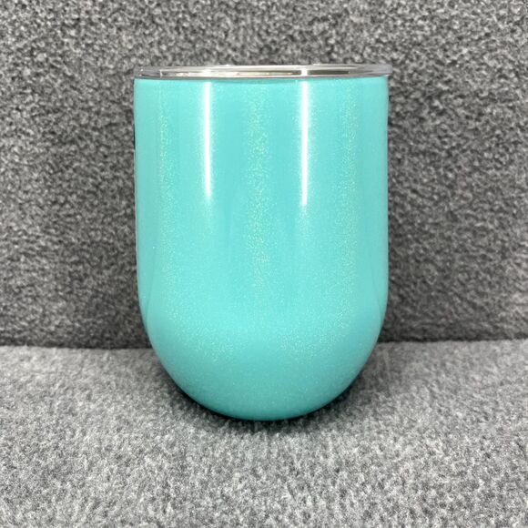 Corkcicle Stemless Cup Tael Aqua Glitter Insulated Wine Glass cold hot 12 oz - Picture 2 of 8